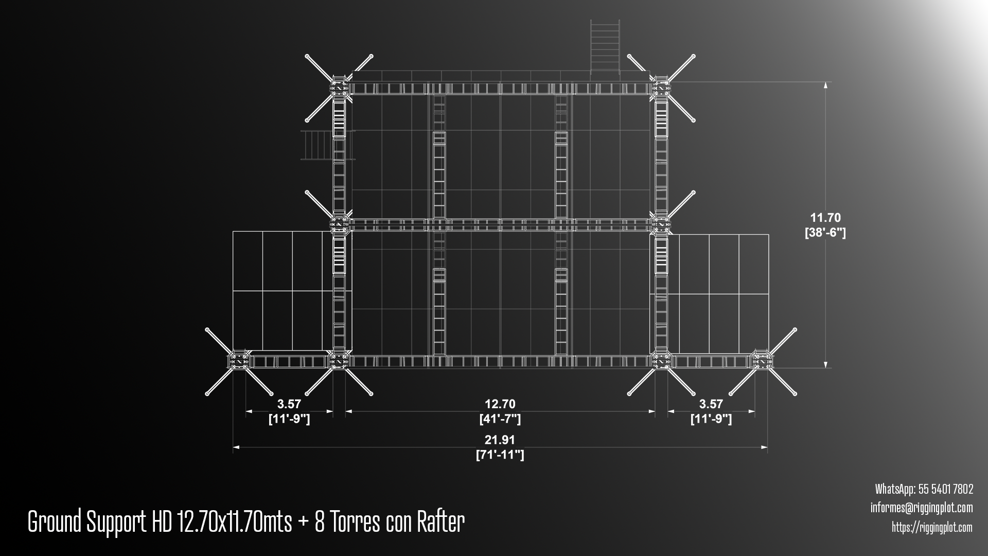 ficha técnica ground support hd riggingplot Cancún